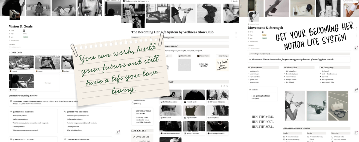 How to Set Goals in Notion as a Working Woman | Wellness Glow Club
