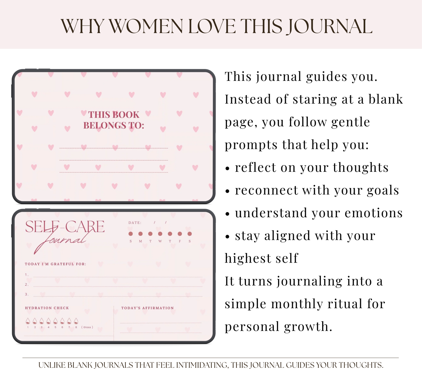 Becoming Her 30-Day Reset Journal | Guided Reflection & Self-Growth (Printable + iPad)