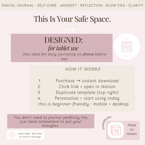 It Girl Journal 2026 | Notion Journal for Reflection, Goals & Growth