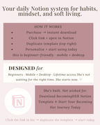 Becoming Her Notion Wellness Habit Tracker & Personal Growth Planner