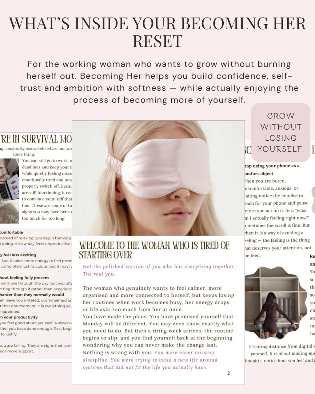 Becoming Her Reset for Working Woman – 70-Page Digital Self-Growth Workbook