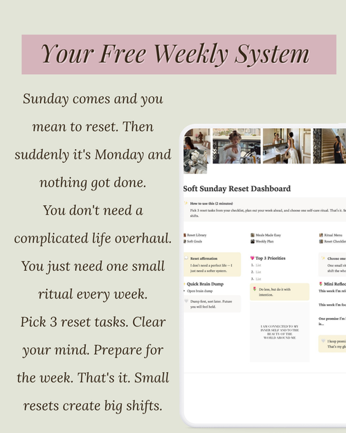 Free Sunday Reset Template | Soft Girl Notion Planner