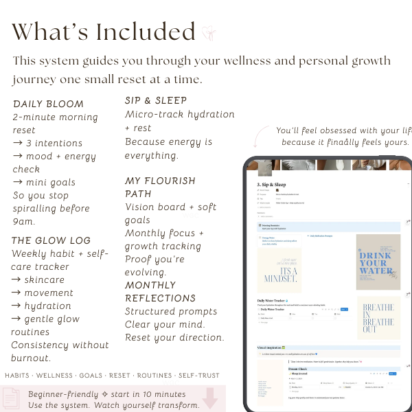 Becoming Her Notion Habit Tracker & Personal Growth Planner