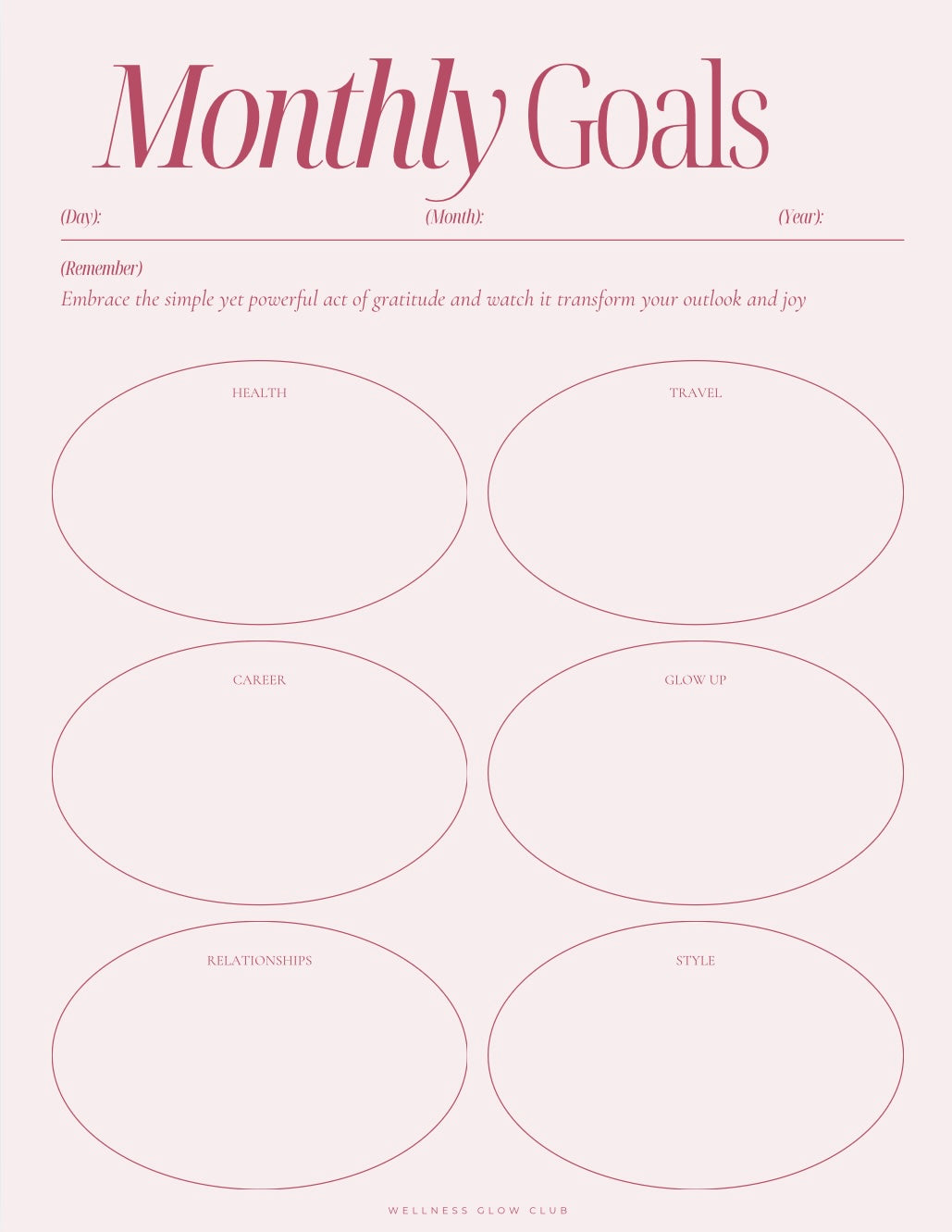 Pink Era: Your Monthly Growth Journal