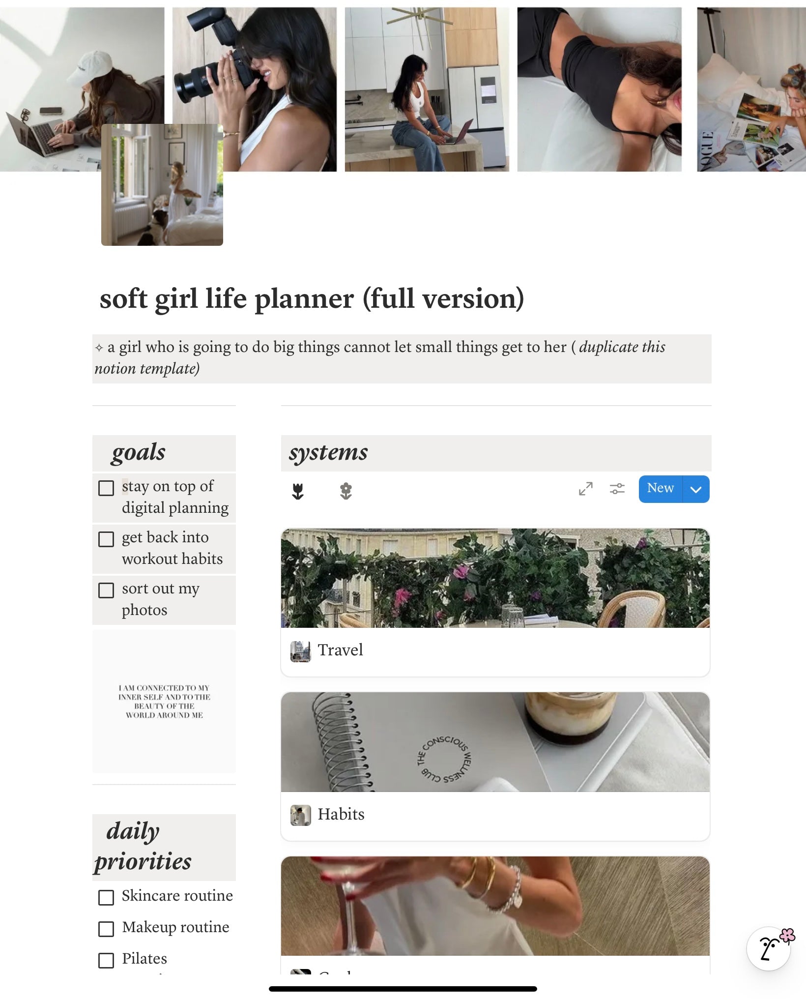 Soft Girl Notion Life System — 9-Pillar Goal System for Becoming Her