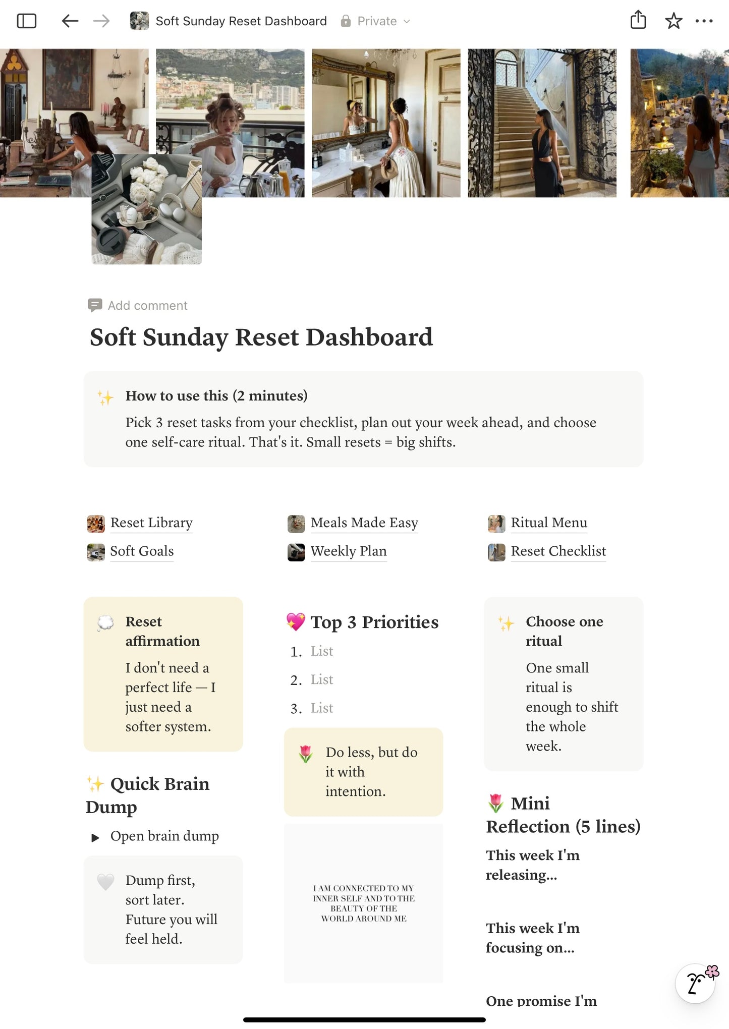 Start Here: Free Soft Sunday Reset Dashboard
