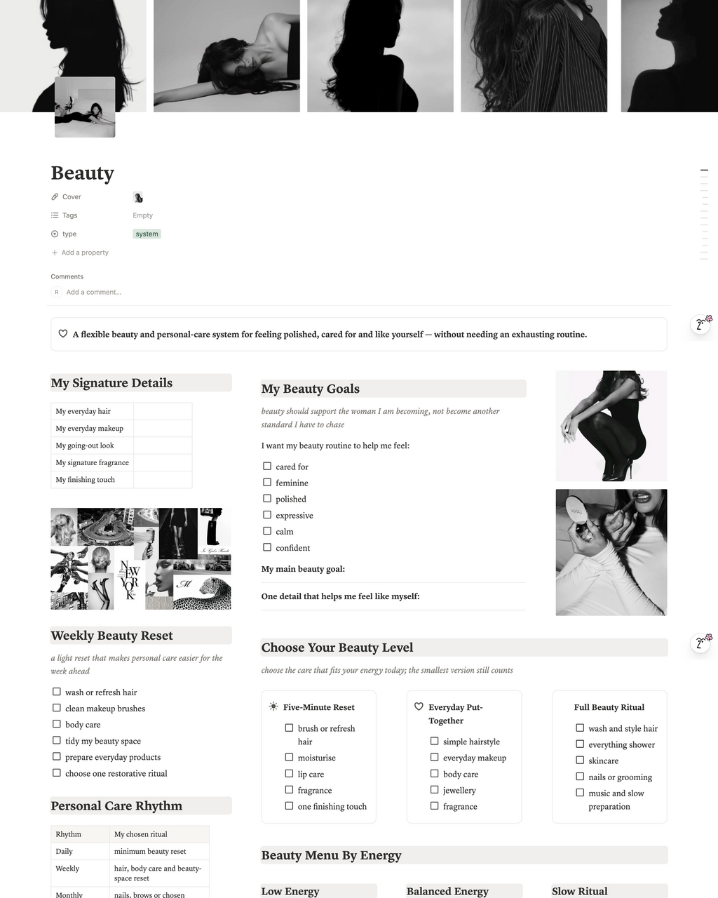 Soft Girl Life System | Becoming Her Notion Planner for Women