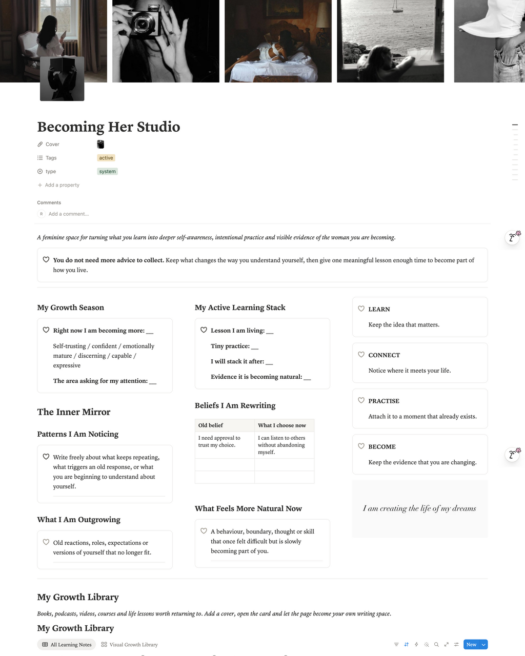 Soft Girl Life System | Becoming Her Notion Planner for Women