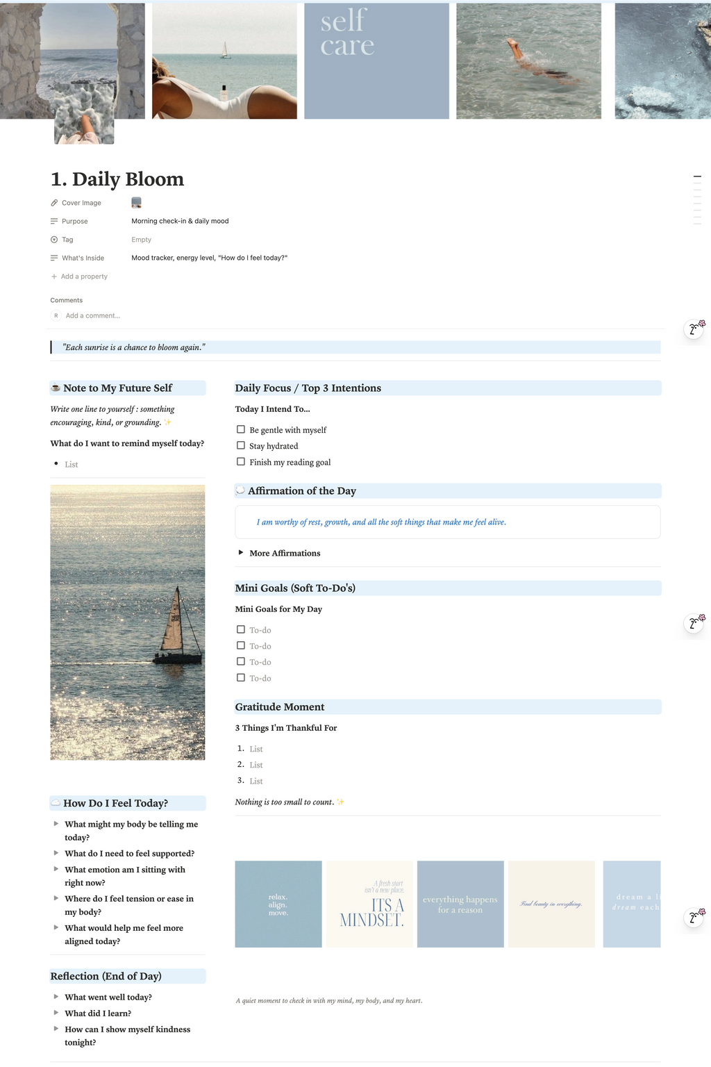 Becoming Her Notion Wellness Habit Tracker & Personal Growth Planner