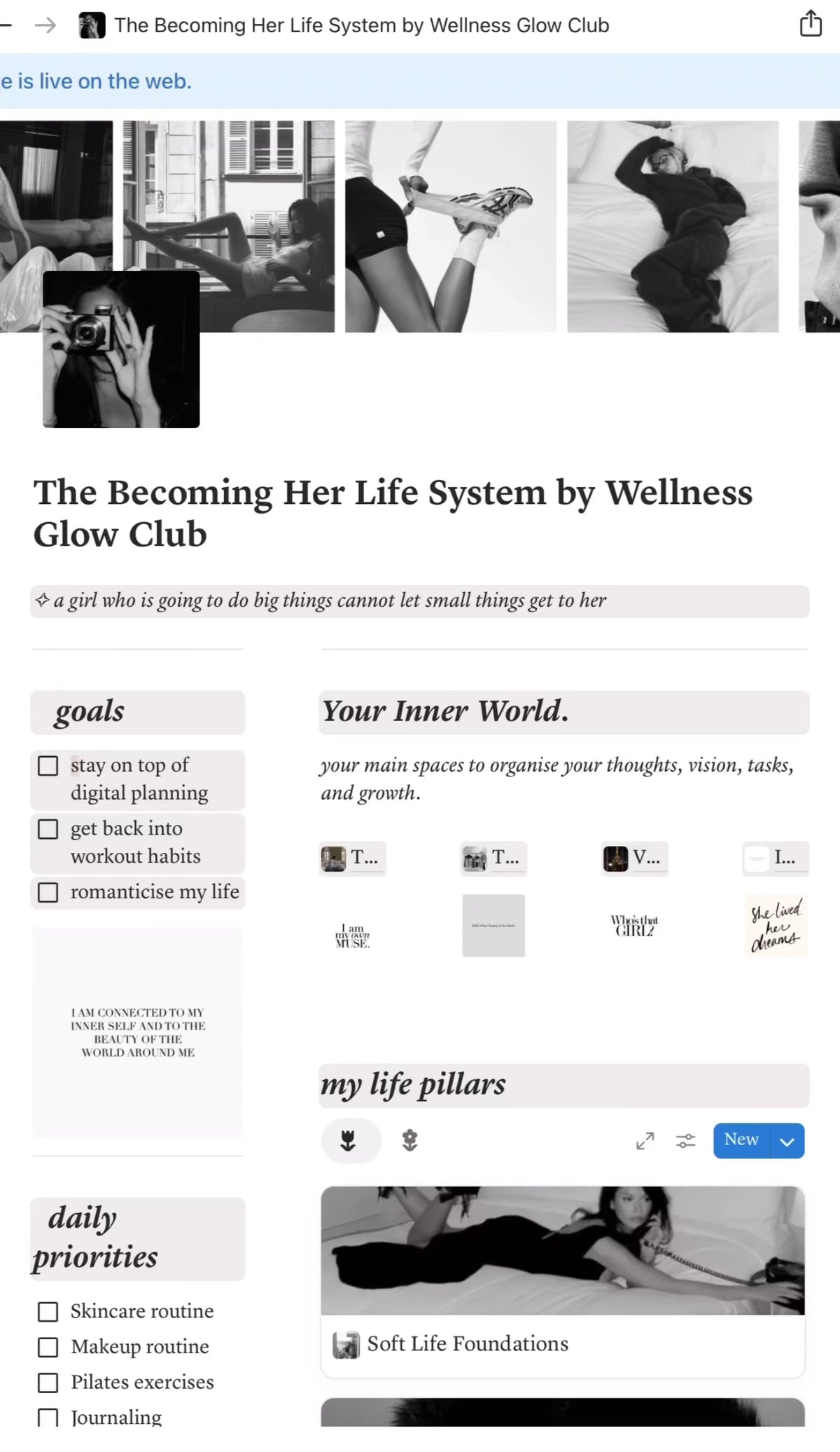 Becoming Her Life System — Notion Life Planner for Working Women