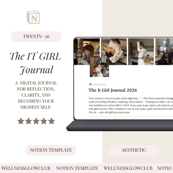It Girl Journal 2026 | Notion Journal for Reflection, Goals & Growth