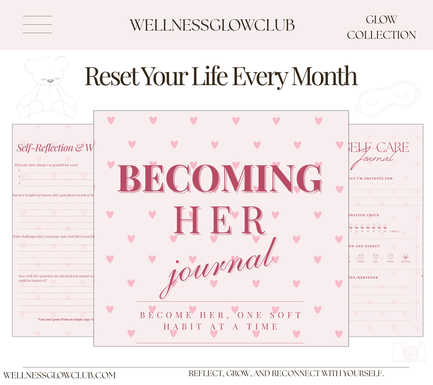 Becoming Her 30-Day Reset Journal | Guided Reflection & Self-Growth (Printable + iPad)